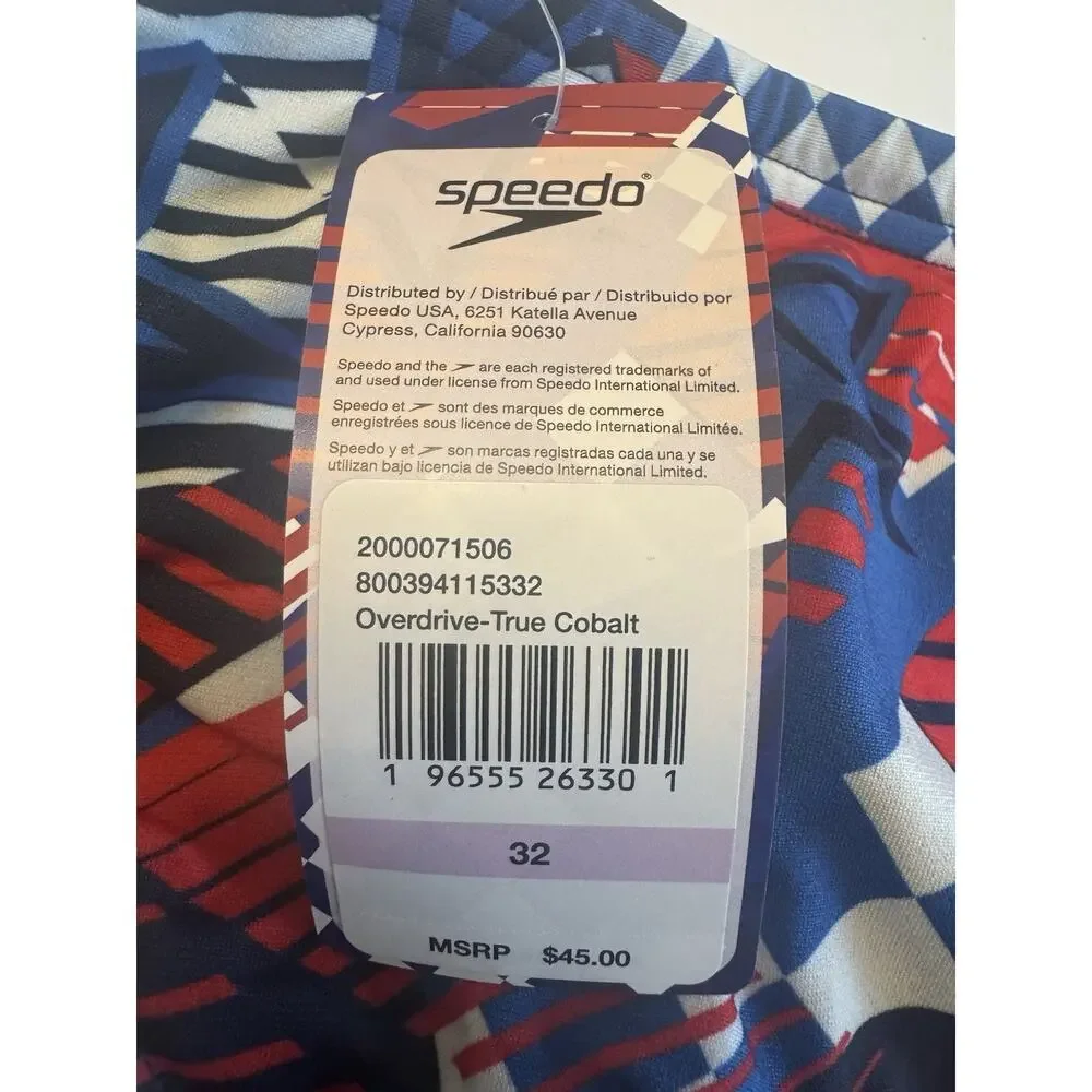 Speedo Endurance Overdrive True Cobalt Swim Briefs Men’s 32 NWT